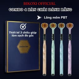 Bàn Chải Đánh Răng Bikoxi Bộ 4 Chiếc Lông Mềm Bảo Vệ Lợi Tay Cầm Gọn Nhẹ, chăm sóc răng miệng_M259 1