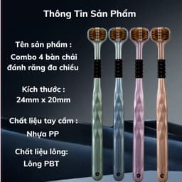 Bàn Chải Đánh Răng Bikoxi Bộ 4 Chiếc Lông Mềm Bảo Vệ Lợi Tay Cầm Gọn Nhẹ, chăm sóc răng miệng_M259 7