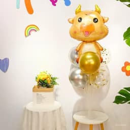 Trụ kèm bóng hình bò sữa, trâu vàng, bóng hình chủ đề bò sữa, trâu vàng cho bé siêu xinh 6