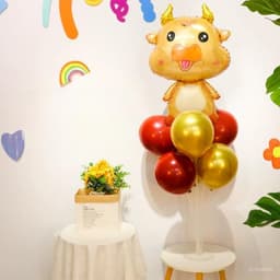 Trụ kèm bóng hình bò sữa, trâu vàng, bóng hình chủ đề bò sữa, trâu vàng cho bé siêu xinh 5