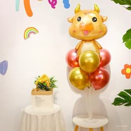 Trụ kèm bóng hình bò sữa, trâu vàng, bóng hình chủ đề bò sữa, trâu vàng cho bé siêu xinh 4