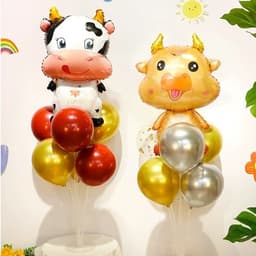 Trụ kèm bóng hình bò sữa, trâu vàng, bóng hình chủ đề bò sữa, trâu vàng cho bé siêu xinh 2