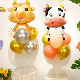 Trụ kèm bóng hình bò sữa, trâu vàng, bóng hình chủ đề bò sữa, trâu vàng cho bé siêu xinh 3