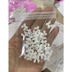 Sét charm nơ nhựa đính móng trắng siêu xinh sét NAil BẢo AN 4