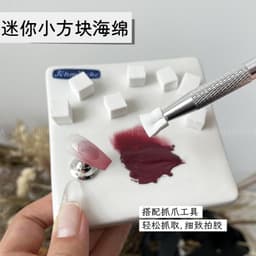 Bút kẹp gắp và 100 bông mút dặm ombre bông đặc siêu mướt có hộp đựng 6