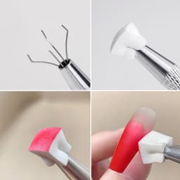 Bút kẹp gắp và 100 bông mút dặm ombre bông đặc siêu mướt có hộp đựng 7