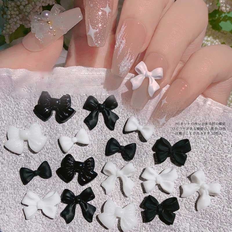 Sét Charm Nơ Nhựa Các Mầu Đính Móng Tay Nghệ Thuật siêu xinh