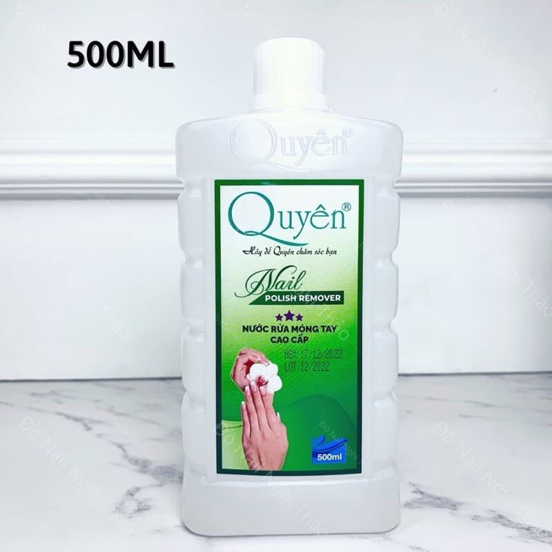 Nước rửa móng tay gel axiton quyên chai vuông,nước lau móng chai 500ml