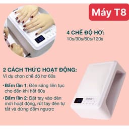 Máy hơ gel SNRQI T8 chính hãng 72W 60 bóng LED/UV - Máy hơ móng làm nail khoang rộng, có đệm kê tay 2