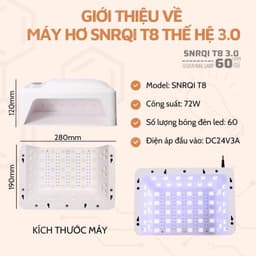 Máy hơ gel SNRQI T8 chính hãng 72W 60 bóng LED/UV - Máy hơ móng làm nail khoang rộng, có đệm kê tay 3