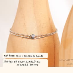 Vòng Tay / Lắc Tay Mặt Đá Bao Tròn NHÀ CÚ Đính Đá Zicron Cz 5A Màu Bạc Phong Cách Thanh Lịch Nữ Tính 3386 2