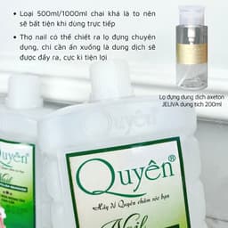 Nước rửa móng tay quyên chính hãng chai vuông gel aciton,nước lau móng chai 500ml 3