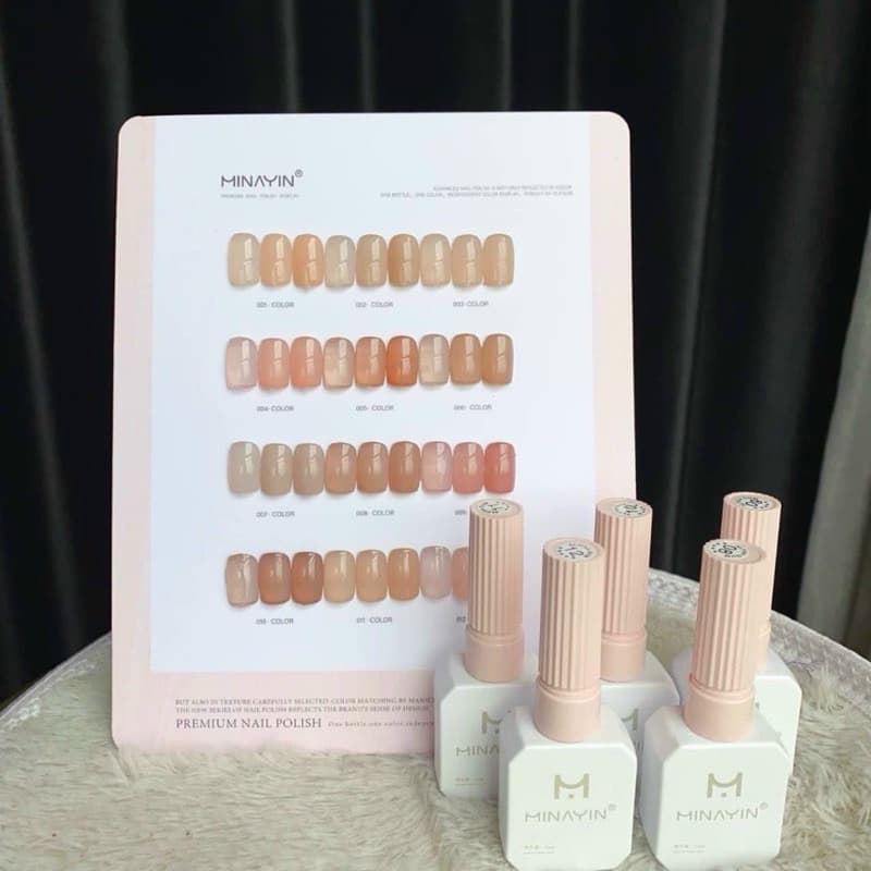 Set thạch 12 màu tặng kèm bảng màu thạch nâu hồng MINAYIN