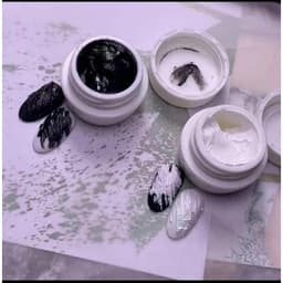 Gel xi măng nail vẽ móng sẵn 2 màu đen - trắng Gel Thạch Cao Trang Trí Móng 1