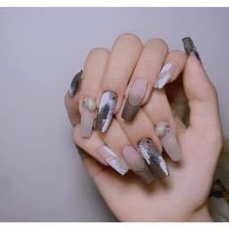 Gel xi măng nail vẽ móng sẵn 2 màu đen - trắng Gel Thạch Cao Trang Trí Móng 8