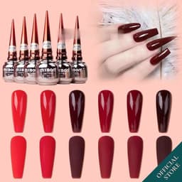 Sơn gel Mxbon đỏ chính hãng tone đỏ 6 màu tôn da, chất gel đậm đặc không ánh tím ( lẻ 1 màu ) 1