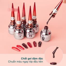 Sơn gel Mxbon đỏ chính hãng tone đỏ 6 màu tôn da, chất gel đậm đặc không ánh tím ( lẻ 1 màu ) 2