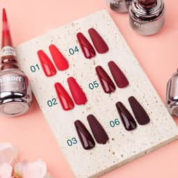 Sơn gel Mxbon đỏ chính hãng tone đỏ 6 màu tôn da, chất gel đậm đặc không ánh tím ( lẻ 1 màu ) 4
