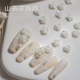 Sét hạt trai nửa, mix 6 size khay tròn - phụ kiện trang trí móng tay 2