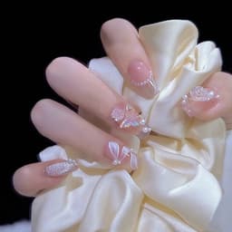 Sét hạt trai nửa, mix 6 size khay tròn - phụ kiện trang trí móng tay 4