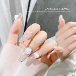 Túi charm hoa hồng mix bi mầu trắng - phụ kiện làm NAIL 9