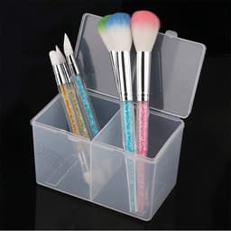 Khay nhựa đựng giấy lau gel, dụng cụ nail 2 ngăn có nắp chuyên dụng 1