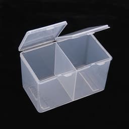 Khay nhựa đựng giấy lau gel, dụng cụ nail 2 ngăn có nắp chuyên dụng 2