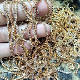 Dây xích kim loại đính đá 3D long lanh sang trọng - trang trí móng tay có thể cắt được DIY 2