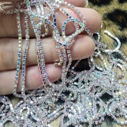 Dây xích kim loại đính đá 3D long lanh sang trọng - trang trí móng tay có thể cắt được DIY 4