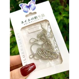 Dây xích kim loại đính đá 3D long lanh sang trọng - trang trí móng tay có thể cắt được DIY 5