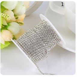 Dây xích kim loại đính đá 3D long lanh sang trọng - trang trí móng tay có thể cắt được DIY 6