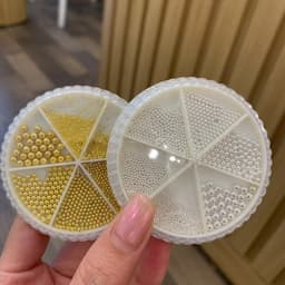 Khay bi tròn kim loại màu vàng bạc đen - Sét 6 Size Bi Nail Kim Loại Khác Nhau 1