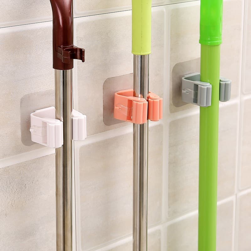 3 Móc Dán Tường Kẹp Giữ Cây Lau Nhà / Móc Treo Chổi, Treo Ô, Đồ Dùng 1626 Shop Đức Tài Store
