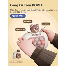 Pop It Điện Tử Đồ Chơi Bấm Nút Cho Bé Tiếng Anh Hình Gấu Nâu Phi Hành Gia 999 Cấp Độ Tặng Sinh Nhật 5