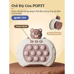 Pop It Điện Tử Đồ Chơi Bấm Nút Cho Bé Tiếng Anh Hình Gấu Nâu Phi Hành Gia 999 Cấp Độ Tặng Sinh Nhật 6