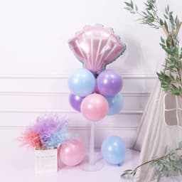 Trụ kèm bóng hình chủ đề tiên cá và vỏ sò, bóng hình chủ đề tiên cá và vỏ sò màu pastel galaxy cho bé siêu ngọt ngào 4