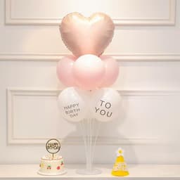 Trụ kèm bóng hình trái tim màu baby, bóng hình trái tim màu baby cho bé đáng yêu 7