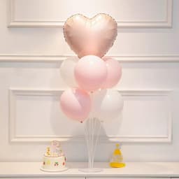 Trụ kèm bóng hình trái tim màu baby, bóng hình trái tim màu baby cho bé đáng yêu 9