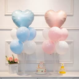Trụ kèm bóng hình trái tim màu baby, bóng hình trái tim màu baby cho bé đáng yêu 2