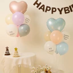 Trụ kèm bóng hình trái tim màu baby, bóng hình trái tim màu baby cho bé đáng yêu 3