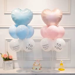 Trụ kèm bóng hình trái tim màu baby, bóng hình trái tim màu baby cho bé đáng yêu 1