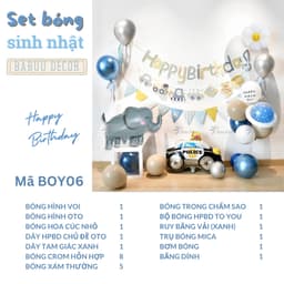 Set bóng trang trí sinh nhật đơn giản cho bé trai dễ trang trí Babuu Decor 3