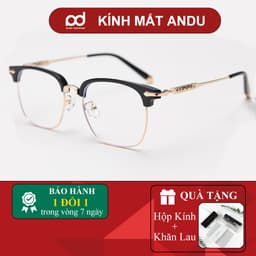 Gọng kính cận thời trang nam nữ NARO EYEWEAR dáng brownline vuông chất liệu Titan 00AD251 1