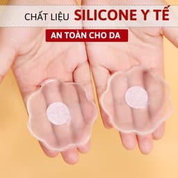 Miếng Dán Ngực Silicone Trong Suốt  Không Lộ Viền Sử Dụng Nhiều Lần 3