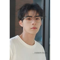 Gọng kính cận thời trang nam nữ NARO EYEWEAR dáng brownline vuông chất liệu Titan 00AD251 8