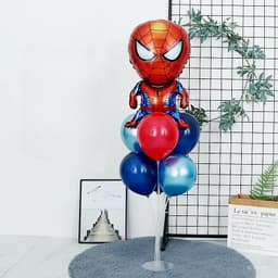 Trụ kèm bóng hình Siêu nhân & người sắt trang trí sinh nhật, bóng hình chủ đề Siêu nhân & người sắt cho bé trai 8