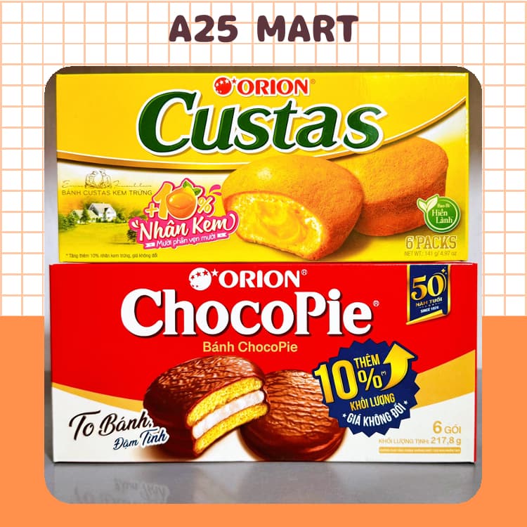 Bánh Chocopie/ Custas Orion Hộp Nhỏ 6 Cái
