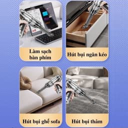 Máy Hút Bụi Cầm Tay Không Dây Nhật Bản TAMASHIO 6 Đầu Hút, Máy Hút Bụi Ô Tô, Giường Nệm BH 12 Tháng 4