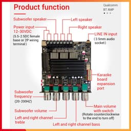 Mạch âm thanh 2.1 Wuzhi ZK- ST21, ZK - APTX1 sử dụng bluetooth QCC3034 chất lượng cao 5