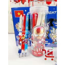 Lon 12 Cây Bút Gel Bấm Xoá Được Mẫu Hoạt Hình Cho Bé Trai, Mực Màu Xanh,Tím,Ruột Bút Thay Thế Được (Mẫu Ngâu Nhiên) 4